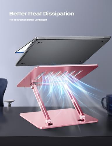 Pink aluminum ergonomic laptop stand — photo 4