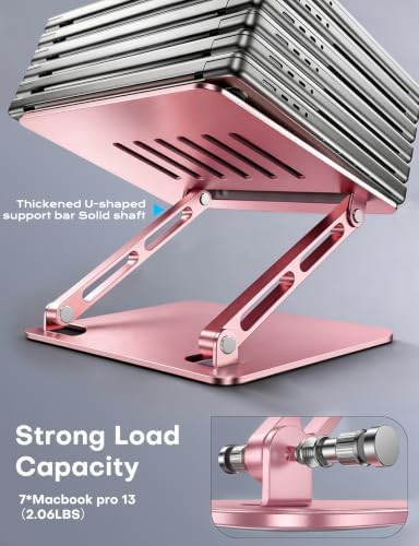 Pink aluminum ergonomic laptop stand — photo 5