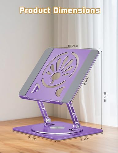 Purple adjustable rotating aluminum laptop riser — photo 4