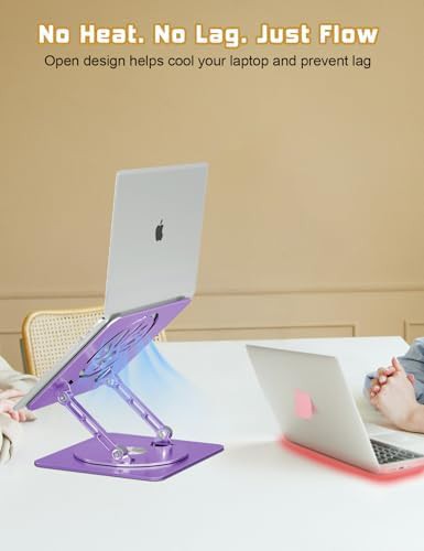 Purple adjustable rotating aluminum laptop riser — photo 5