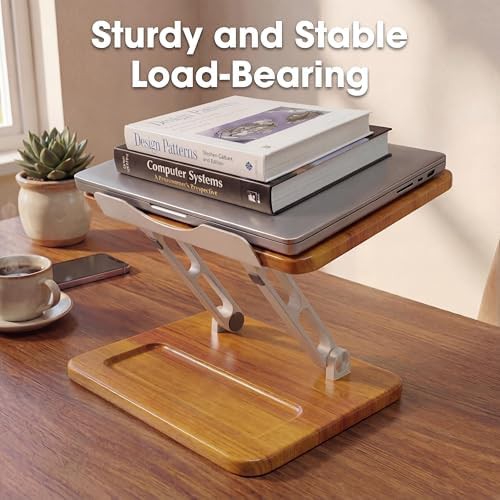 Wooden Adjustable Laptop Stand with Storage Slot — photo 4