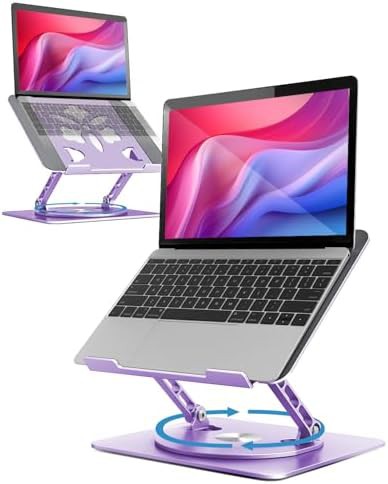 Rotating Purple Ergonomic Laptop Riser