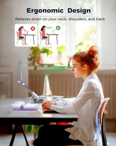 Rotating Purple Ergonomic Laptop Riser — photo 3