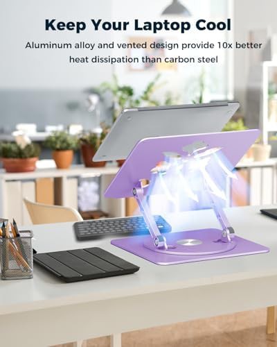 Rotating Purple Ergonomic Laptop Riser — photo 4