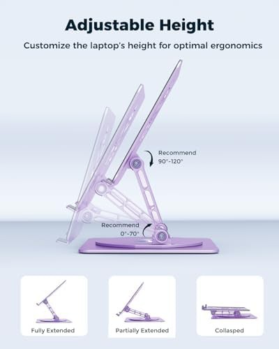 Rotating Purple Ergonomic Laptop Riser — photo 5