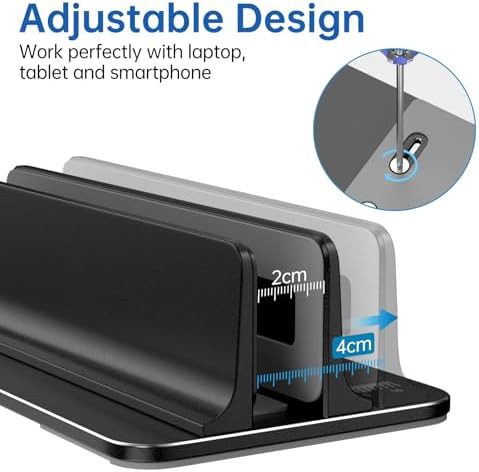 Vertical aluminum gaming laptop stand black — photo 3