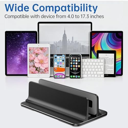 Vertical aluminum gaming laptop stand black — photo 4
