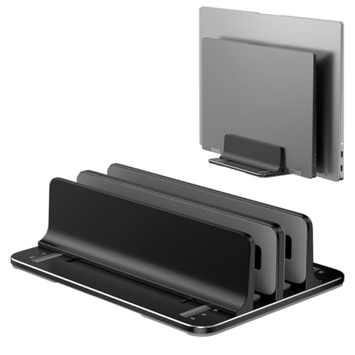 Vertical Laptop Stand for Desk Aluminum Book Holder with Adjustable