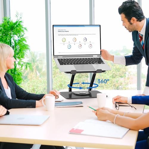 Rotating base ergonomic foldable laptop riser — photo 5