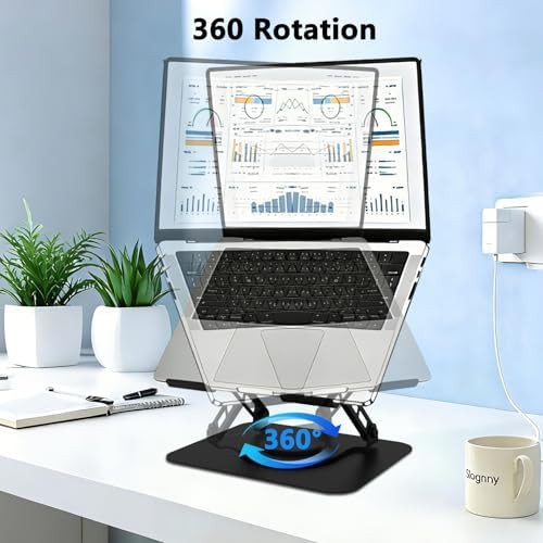 Black rotating metal multi-angle desk stand — photo 3