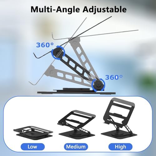 Black rotating metal multi-angle desk stand — photo 4