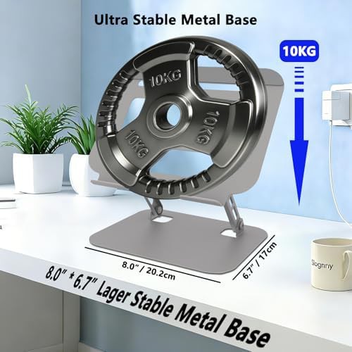 Silvery foldable metal laptop stand for desk — photo 4