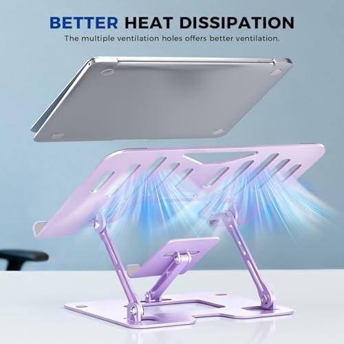 Purple ergonomic 2-in-1 laptop and phone stand — photo 4