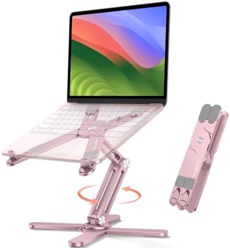 LA10 Rotating Foldable Desk Riser Pink