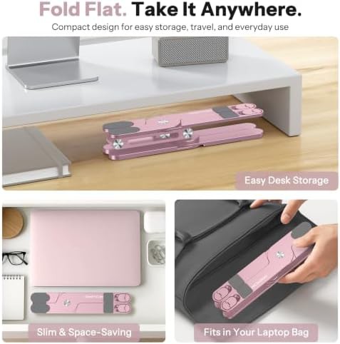 LA10 Rotating Foldable Desk Riser Pink — photo 5