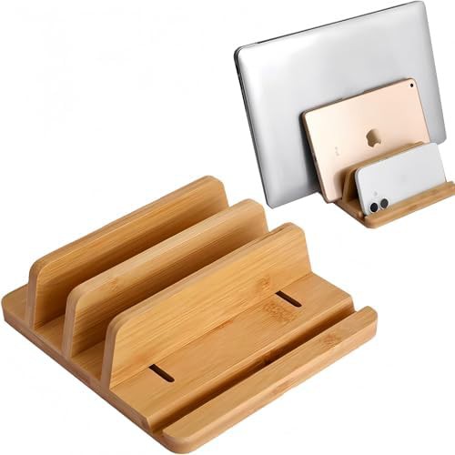 Adjustable width vertical laptop dock