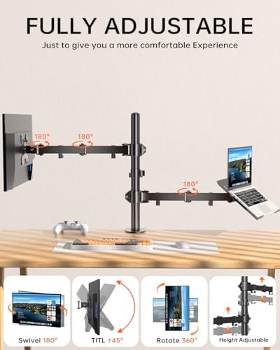 Dual monitor and laptop gaming mount — photo 4