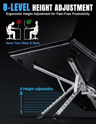 Silver portable tablet desk riser — photo 4