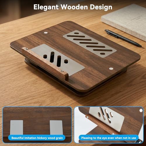 Walnut wood retro foldable notebook riser — photo 4
