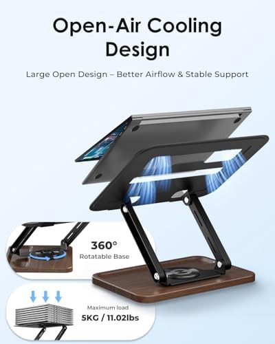 Rotating Swivel Stand with Wood Base — photo 4