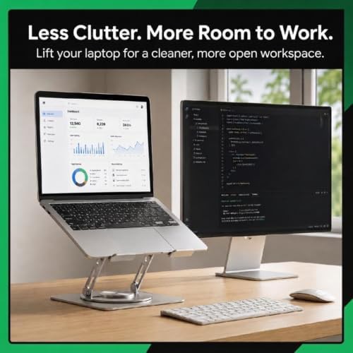 Arctic Silver Swivel Laptop Riser Stand — photo 4
