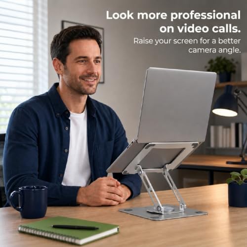 Arctic Silver Swivel Laptop Riser Stand — photo 5