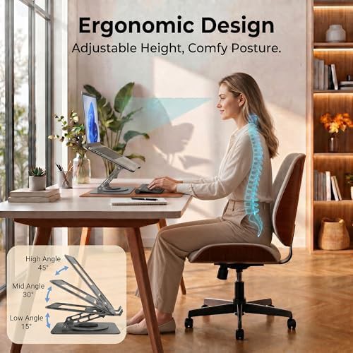 Gray Aluminum 360 Rotating Laptop Riser — photo 3