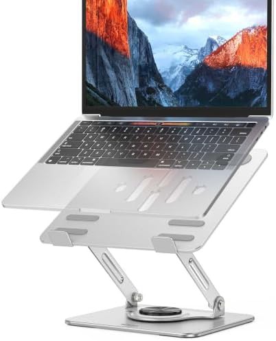 Silver rotating foldable laptop stand 14