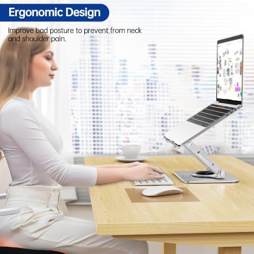 Silver rotating foldable laptop stand 14 — photo 3