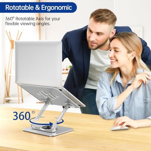 Silver rotating foldable laptop stand 14 — photo 4