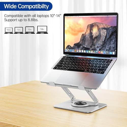 Silver rotating foldable laptop stand 14 — photo 5