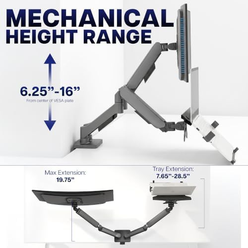Dual arm monitor laptop desk mount — photo 4