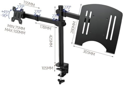 Adjustable VESA Monitor and Laptop Desk Mount Arm — photo 3