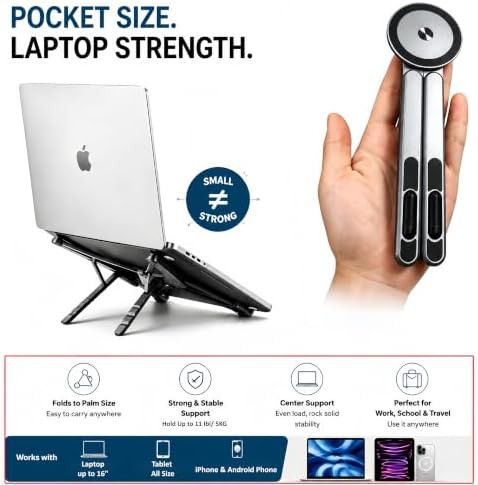 Foldable Aluminum Stand with Magnetic Phone Mount — photo 4