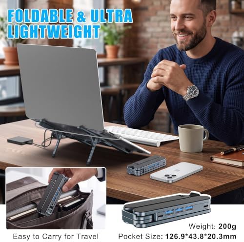 Foldable aluminum computer desk hub — photo 5